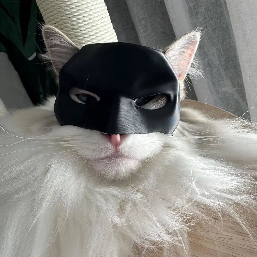 Cat Batman Mask – Matte Black Superhero Costume for Cats (9–13 cm)
