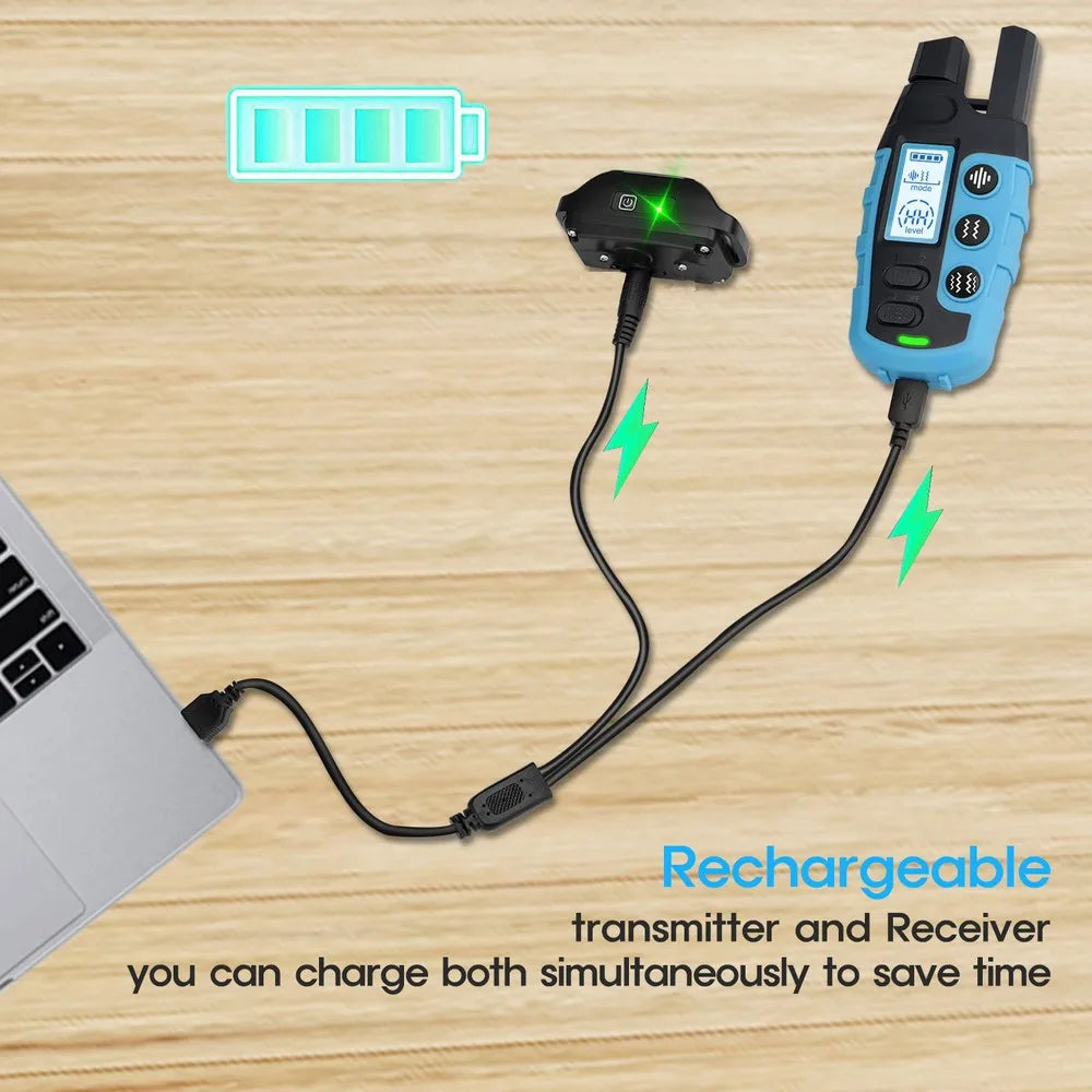 No-Shock Dog Training Collar – 3300Ft Waterproof Remote E-Collar with Beep & Vibration (Rechargeable)