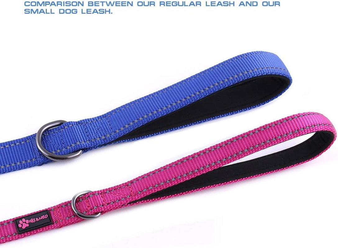 Small Dog Reflective Nylon Leash - Donate a Leash to Dog Rescue for Each Sold (Black, 4X5/8)