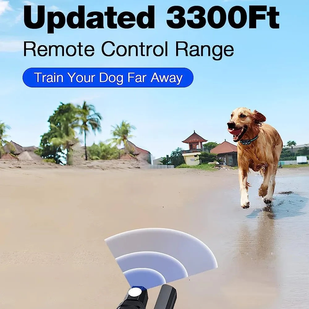 No-Shock Dog Training Collar – 3300Ft Waterproof Remote E-Collar with Beep & Vibration (Rechargeable)