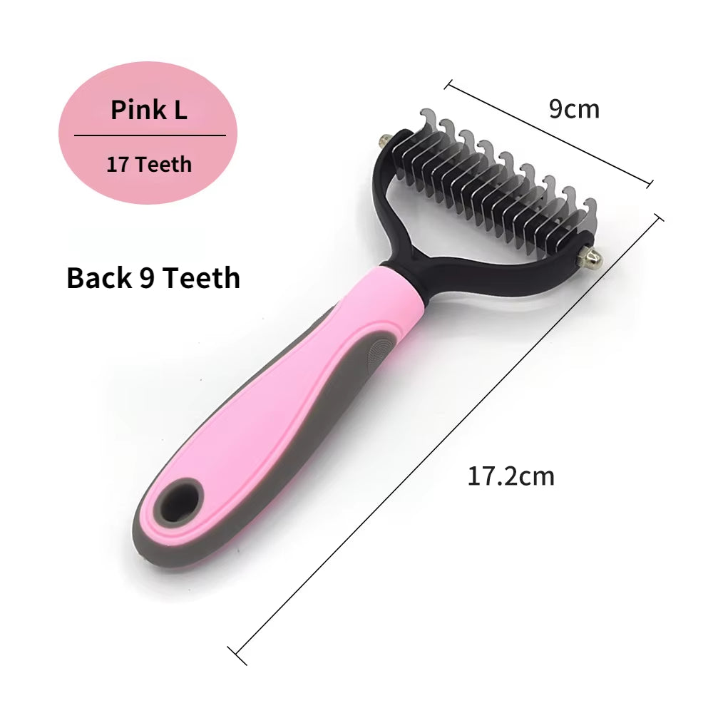 Professional Pet Deshedding Brush – Dog & Cat Grooming Tool for Shedding, Mats & Tangles