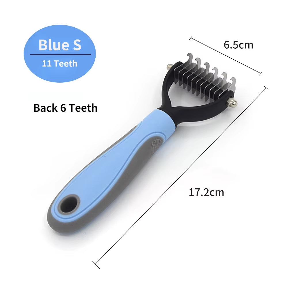 Professional Pet Deshedding Brush – Dog & Cat Grooming Tool for Shedding, Mats & Tangles